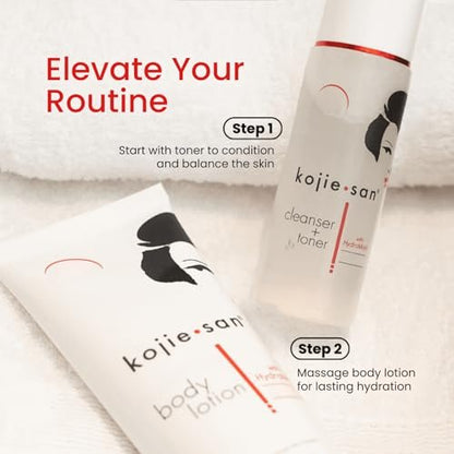Kojie San Dual Action Cleanser and Toner - Deep Cleansing, Gentle Exfoliating, Reduces Excess Oil (100ml)