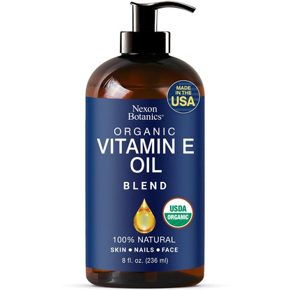 Organic Vitamin E Oil Blend 8 fl oz – Pure Natural Oils for Skin, Scars & Face – Nexon Botanics