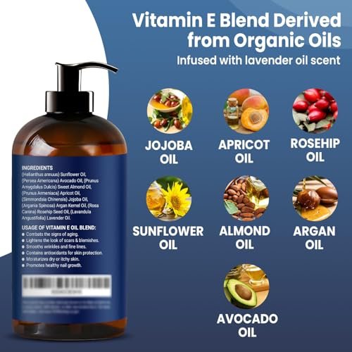 Organic Vitamin E Oil Blend 8 fl oz – Pure Natural Oils for Skin, Scars & Face – Nexon Botanics - görsel 4