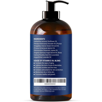 Organic Vitamin E Oil Blend 8 fl oz – Pure Natural Oils for Skin, Scars & Face – Nexon Botanics