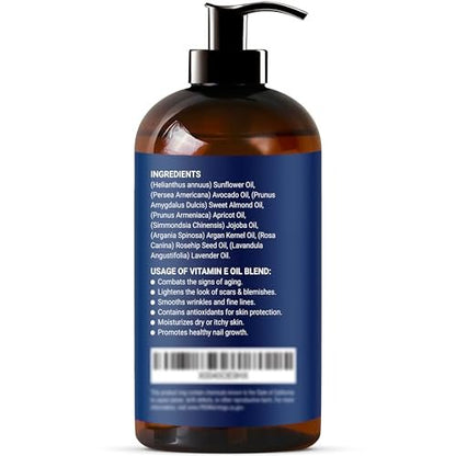 Organic Vitamin E Oil Blend 8 fl oz – Pure Natural Oils for Skin, Scars & Face – Nexon Botanics