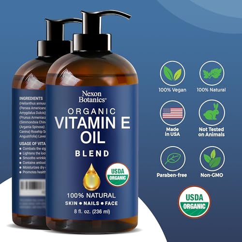 Organic Vitamin E Oil Blend 8 fl oz – Pure Natural Oils for Skin, Scars & Face – Nexon Botanics - görsel 12