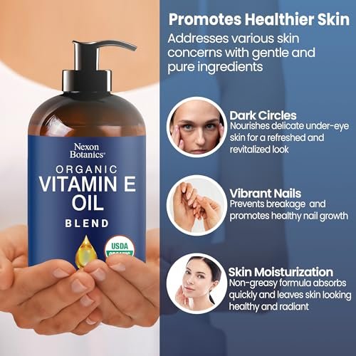 Organic Vitamin E Oil Blend 8 fl oz – Pure Natural Oils for Skin, Scars & Face – Nexon Botanics - görsel 6
