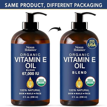 Organic Vitamin E Oil Blend 8 fl oz – Pure Natural Oils for Skin, Scars & Face – Nexon Botanics