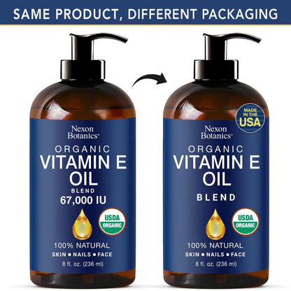 Organic Vitamin E Oil Blend 8 fl oz – Pure Natural Oils for Skin, Scars & Face – Nexon Botanics
