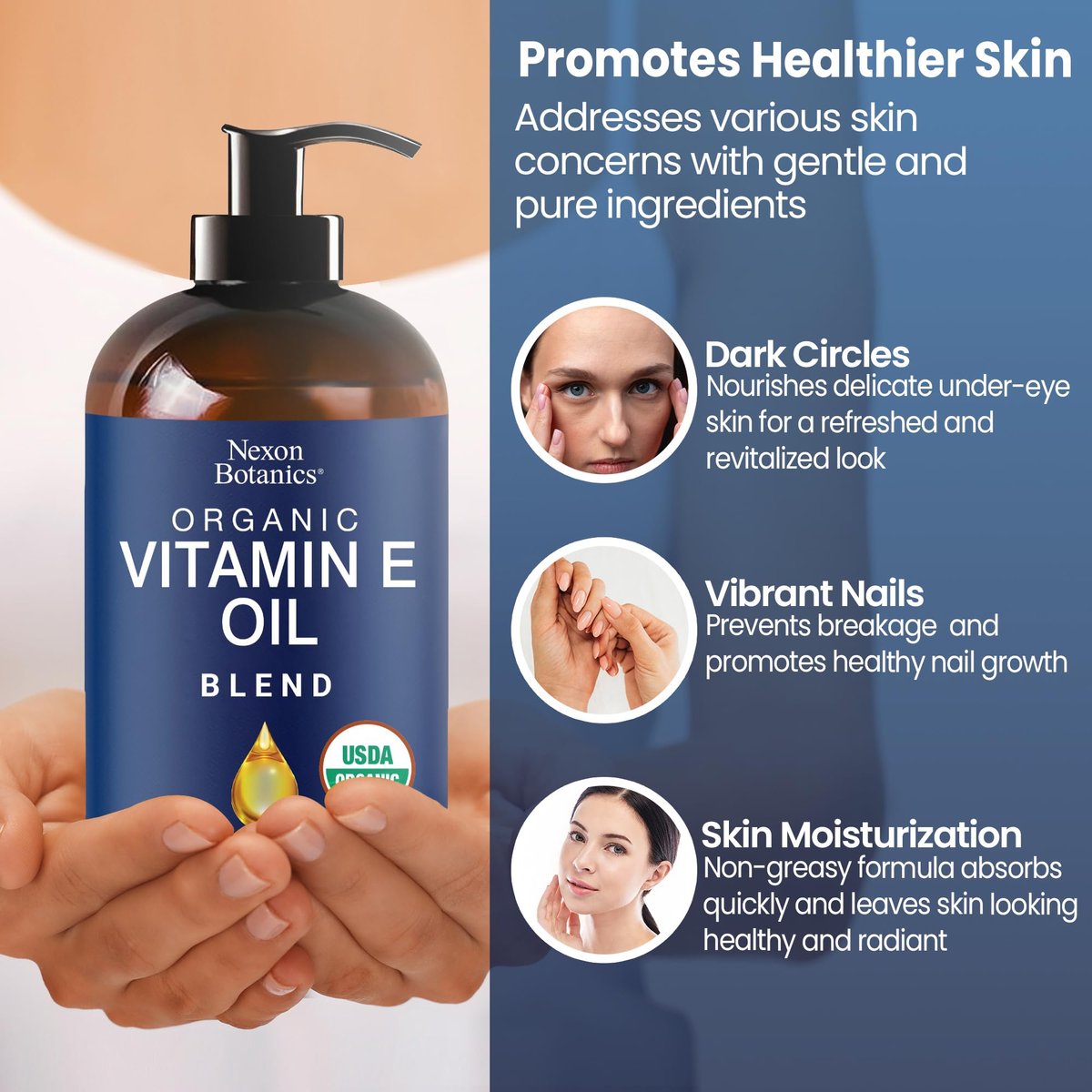 Organic Vitamin E Oil Blend 8 fl oz – Pure Natural Oils for Skin, Scars & Face – Nexon Botanics - görsel 5