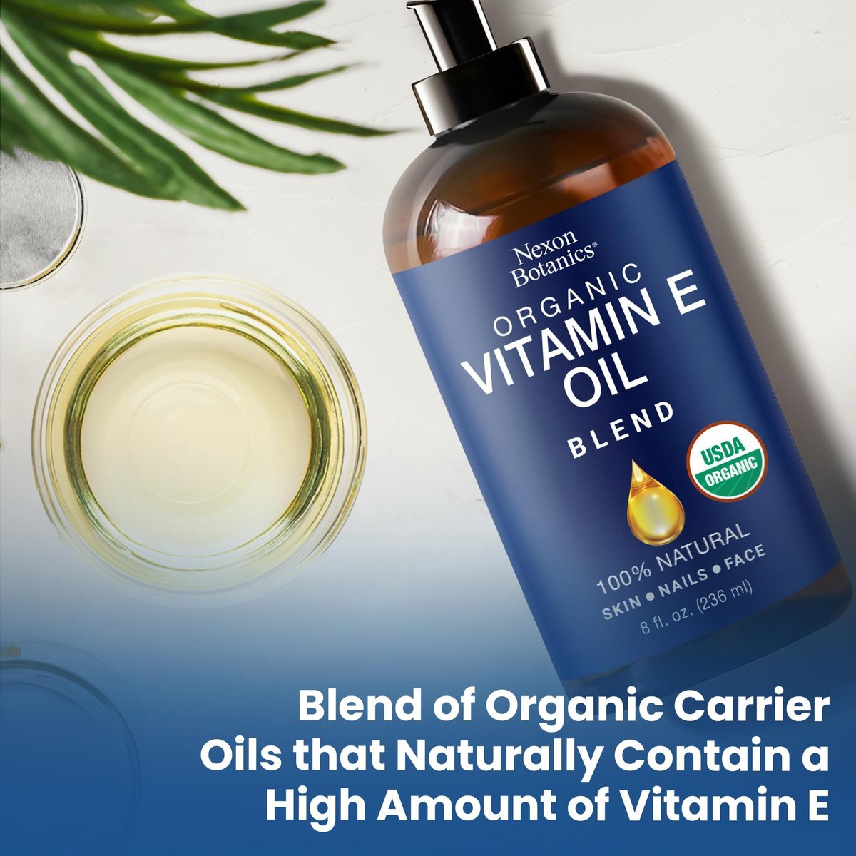 Organic Vitamin E Oil Blend 8 fl oz – Pure Natural Oils for Skin, Scars & Face – Nexon Botanics - görsel 15