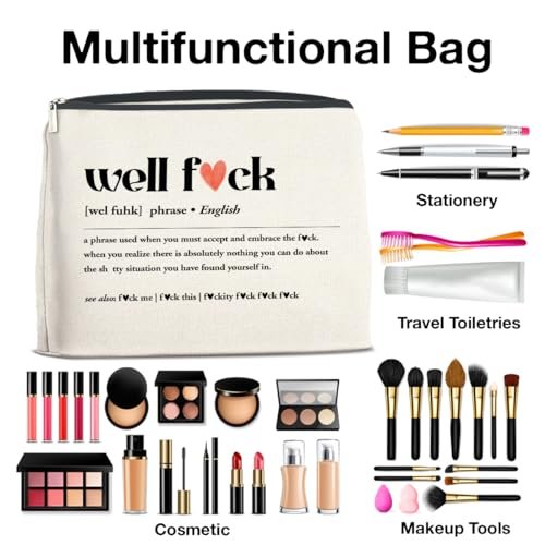 YeleY Funny Makeup Bag for Women - Cosmetic Pouch with Zipper, Perfect Gift for Friends, Daughter, Sister, Coworkers - görsel 8