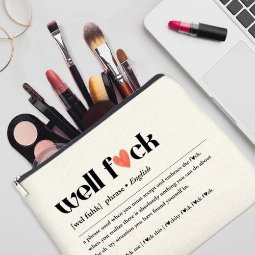 YeleY Funny Makeup Bag for Women - Cosmetic Pouch with Zipper, Perfect Gift for Friends, Daughter, Sister, Coworkers - görsel 10