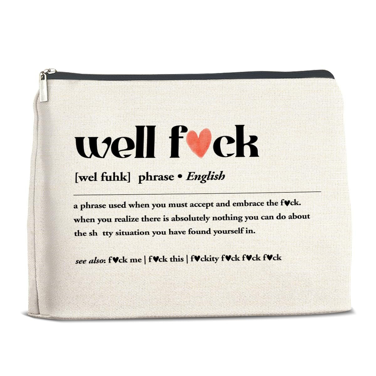 YeleY Funny Makeup Bag for Women - Cosmetic Pouch with Zipper, Perfect Gift for Friends, Daughter, Sister, Coworkers - görsel 1