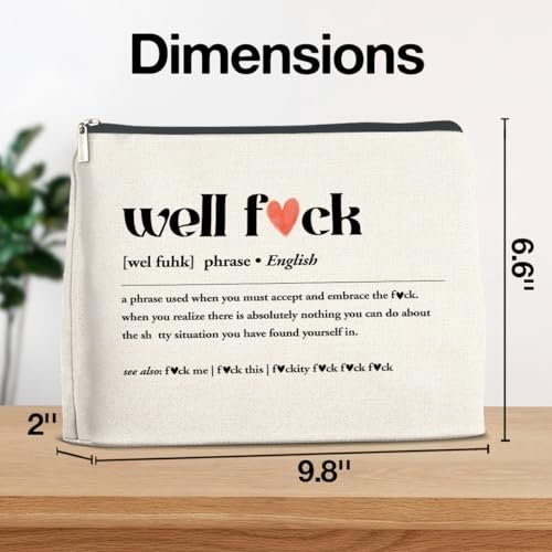 YeleY Funny Makeup Bag for Women - Cosmetic Pouch with Zipper, Perfect Gift for Friends, Daughter, Sister, Coworkers - görsel 4
