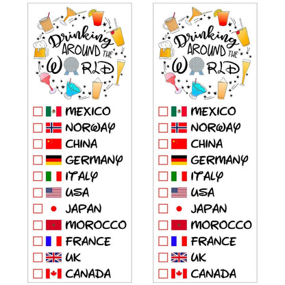 Drinking Around The World - Pack Of 2 Temporary Tattoos | Multicolor Fun Design
