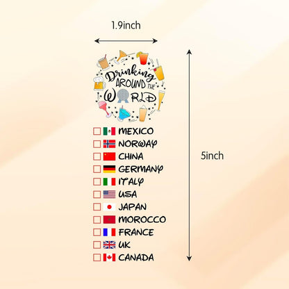 Drinking Around The World - Pack Of 2 Temporary Tattoos | Multicolor Fun Design