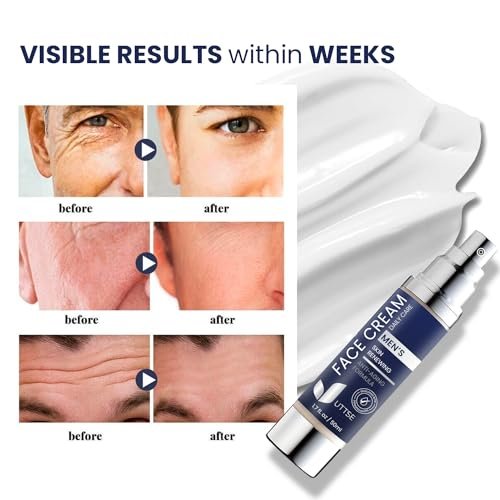 6-in-1 Face Cream for Men: Anti Aging & Wrinkle Cream with Collagen, Hyaluronic Acid, Vitamins E & B, Shea Butter - Dark Spots Remover & Eye Bags Treatment - 1.7 oz - görsel 10