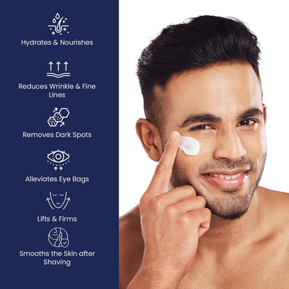 6-in-1 Face Cream for Men: Anti Aging & Wrinkle Cream with Collagen, Hyaluronic Acid, Vitamins E & B, Shea Butter - Dark Spots Remover & Eye Bags Treatment - 1.7 oz