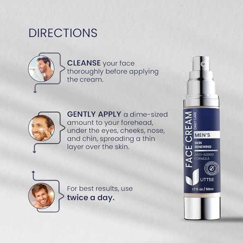 6-in-1 Face Cream for Men: Anti Aging & Wrinkle Cream with Collagen, Hyaluronic Acid, Vitamins E & B, Shea Butter - Dark Spots Remover & Eye Bags Treatment - 1.7 oz - görsel 14