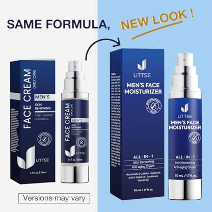 6-in-1 Face Cream for Men: Anti Aging & Wrinkle Cream with Collagen, Hyaluronic Acid, Vitamins E & B, Shea Butter - Dark Spots Remover & Eye Bags Treatment - 1.7 oz
