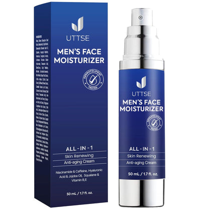 6-in-1 Face Cream for Men: Anti Aging & Wrinkle Cream with Collagen, Hyaluronic Acid, Vitamins E & B, Shea Butter - Dark Spots Remover & Eye Bags Treatment - 1.7 oz