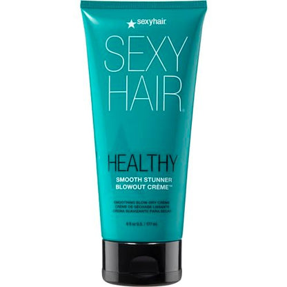 SexyHair Healthy Smooth Stunner Blowout Crème - 6 oz | Nourishes Dry Hair, Adds Moisture, Seals Cuticle Avelisse