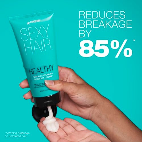 SexyHair Healthy Smooth Stunner Blowout Crème - 6 oz | Nourishes Dry Hair, Adds Moisture, Seals Cuticle Avelisse