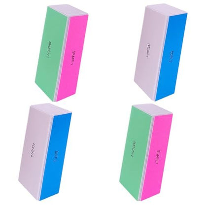4-Way Nail Buffer Block (4 Pack) – Nail Shine Buffer for Natural & Acrylic Nails, 120/240/600/3000 Grit Fingernail File & Polisher