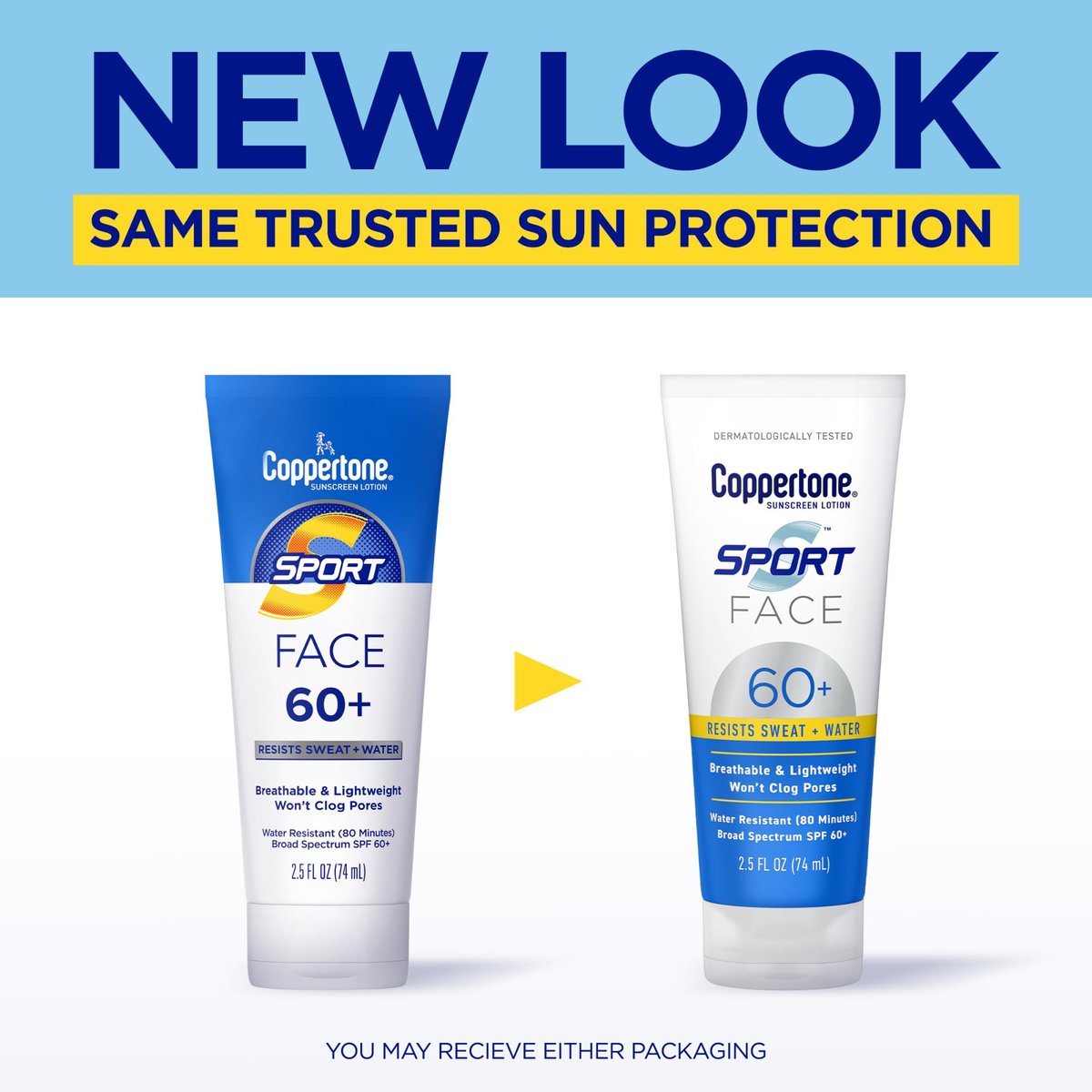 Coppertone Sport Face Sunscreen Lotion SPF 60+, Water Resistant, Broad Spectrum, Lightweight & Breathable, 2.5 Fl Oz Avelisse