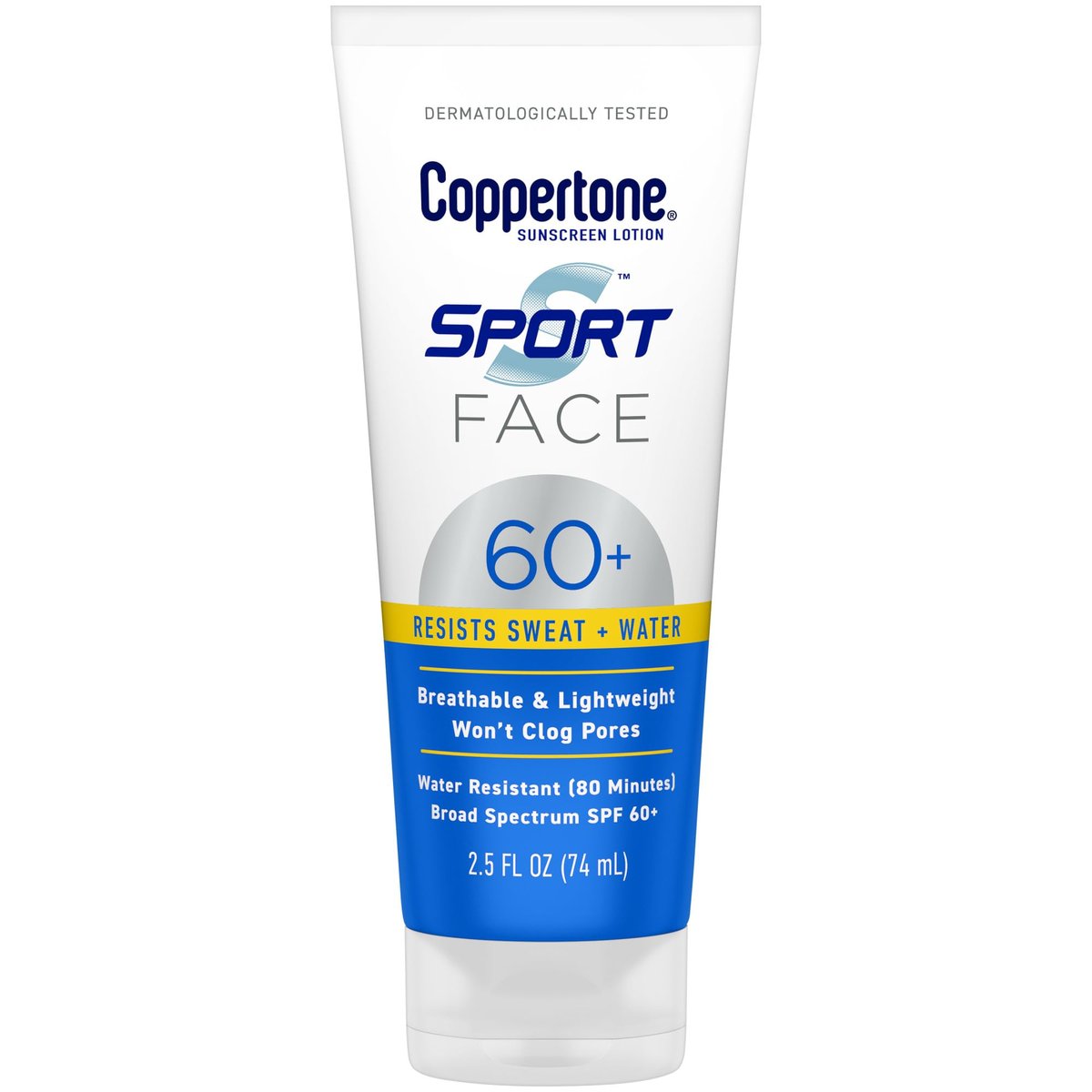 Coppertone Sport Face Sunscreen Lotion SPF 60+, Water Resistant, Broad Spectrum, Lightweight & Breathable, 2.5 Fl Oz Avelisse