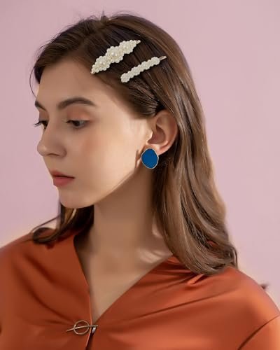 JELIEE 8-Piece Pearl Hair Clips - Large Pins & Barrettes for Women, Sweet Fashion Hair Accessories - görsel 4