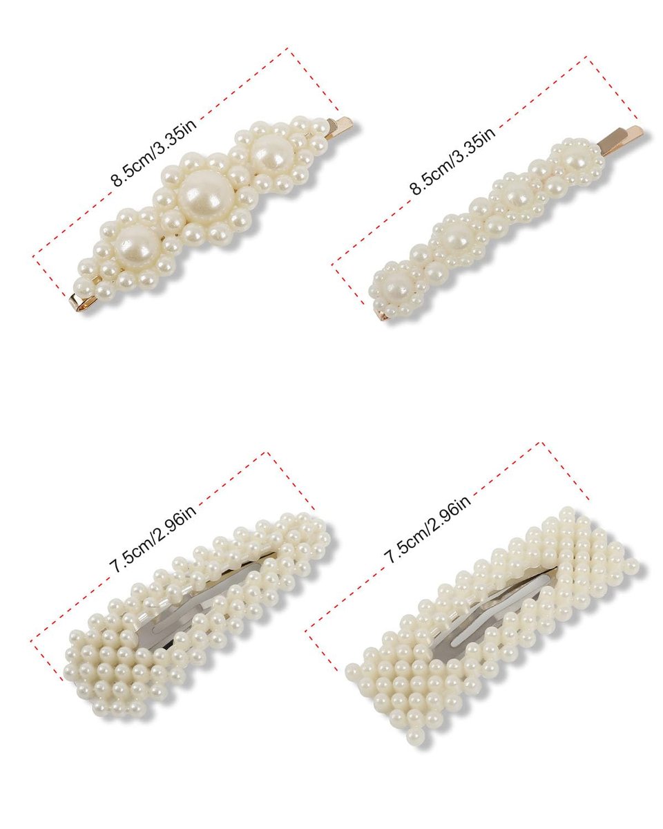 JELIEE 8-Piece Pearl Hair Clips - Large Pins & Barrettes for Women, Sweet Fashion Hair Accessories - görsel 5