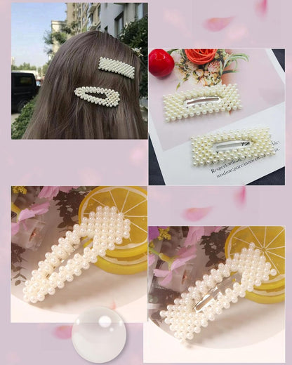 JELIEE 8-Piece Pearl Hair Clips - Large Pins & Barrettes for Women, Sweet Fashion Hair Accessories