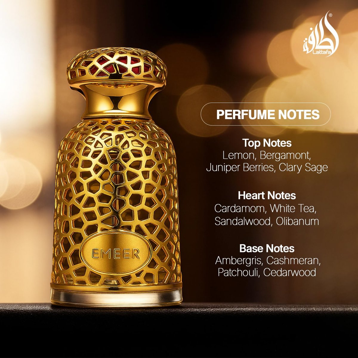 Lattafa Emeer Eau de Parfum for Unisex - 3.4 oz | Alluring Oriental Fragrance Avelisse