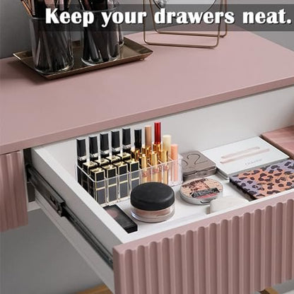 ELLDOO Clear Acrylic Rollerball Perfume Organizer – 24-Slot Cosmetic Display Case for Perfume, Lip Gloss, Lipstick, and Beauty Samples Avelisse