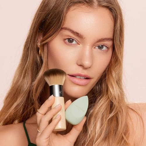 EcoTools Blend + Blur Makeup Brush and Sponge Duo - Eco-Friendly Foundation Brush & Latex-Free Blender for Liquid & Cream Makeup, Vegan & Cruelty Free, 2 Piece Set Avelisse