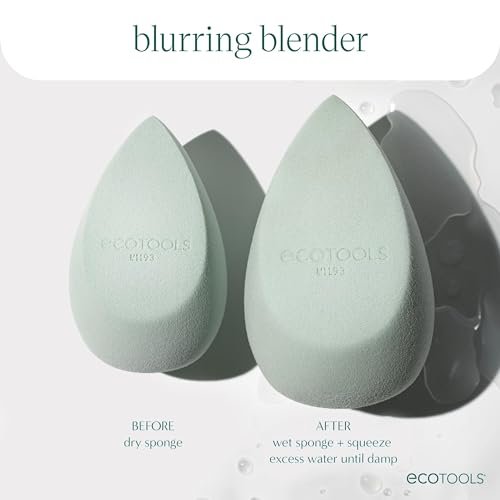 EcoTools Blend + Blur Makeup Brush and Sponge Duo - Eco-Friendly Foundation Brush & Latex-Free Blender for Liquid & Cream Makeup, Vegan & Cruelty Free, 2 Piece Set Avelisse