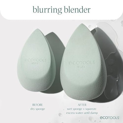 EcoTools Blend + Blur Makeup Brush and Sponge Duo - Eco-Friendly Foundation Brush & Latex-Free Blender for Liquid & Cream Makeup, Vegan & Cruelty Free, 2 Piece Set Avelisse