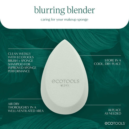 EcoTools Blend + Blur Makeup Brush and Sponge Duo - Eco-Friendly Foundation Brush & Latex-Free Blender for Liquid & Cream Makeup, Vegan & Cruelty Free, 2 Piece Set Avelisse
