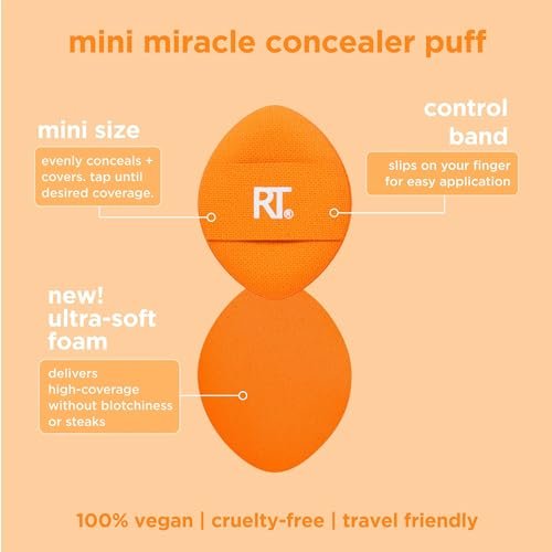 Real Techniques Mini Miracle Concealer Puff Trio – Small Reusable Makeup Puff for Liquid & Cream Foundation & Concealer, Travel-Friendly, Vegan & Cruelty-Free (3 Count) - görsel 6
