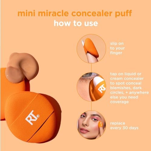 Real Techniques Mini Miracle Concealer Puff Trio – Small Reusable Makeup Puff for Liquid & Cream Foundation & Concealer, Travel-Friendly, Vegan & Cruelty-Free (3 Count) - görsel 8