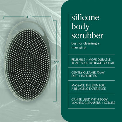 EcoTools Silicone Body Scrubber – Gentle 2-in-1 Exfoliator & Massager, Eco-Friendly, Vegan & Cruelty-Free, Green Avelisse