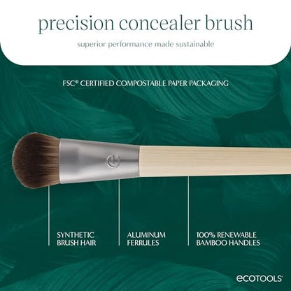EcoTools Precision Concealer Brush - Vegan & Cruelty-Free Makeup Brush for Under Eyes & Imperfections