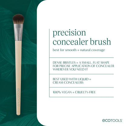 EcoTools Precision Concealer Brush - Vegan & Cruelty-Free Makeup Brush for Under Eyes & Imperfections