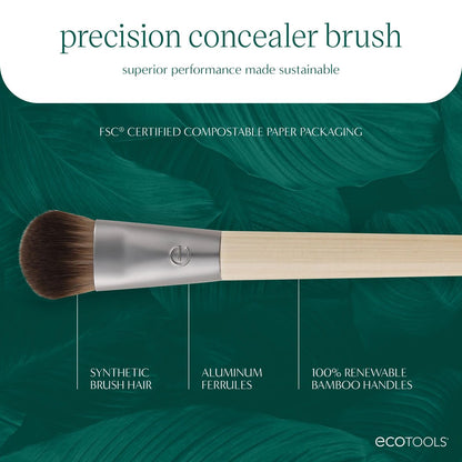 EcoTools Precision Concealer Brush - Vegan & Cruelty-Free Makeup Brush for Under Eyes & Imperfections