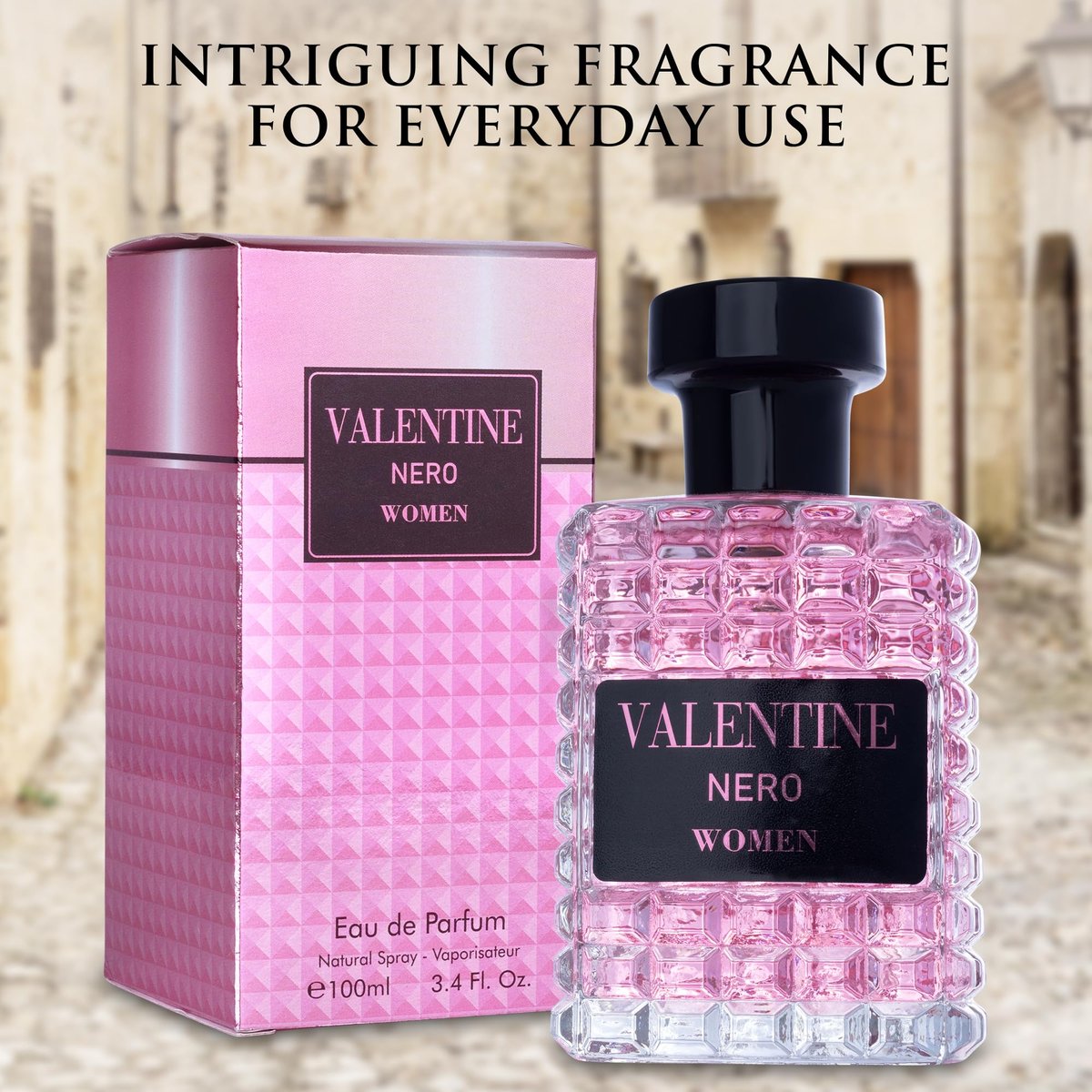 URBAN COLLECTION Valentine for Women Eau De Parfum - Amber Floral Jasmine, Bourbon Vanilla & Woods Oriental-Floral Fragrance with a Modern Twist, 3.4 oz (100ml) Avelisse