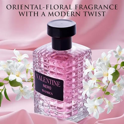 URBAN COLLECTION Valentine for Women Eau De Parfum - Amber Floral Jasmine, Bourbon Vanilla & Woods Oriental-Floral Fragrance with a Modern Twist, 3.4 oz (100ml) Avelisse