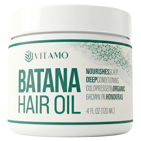 Vitamo 100% Organic Batana Natural Hair Growth Oil – Pure Elaeis Oleifera, Cold Pressed, Dr. Sebi Inspired Scalp & Hair Shine Treatment for Men and Women (4 Fl Oz) Avelisse