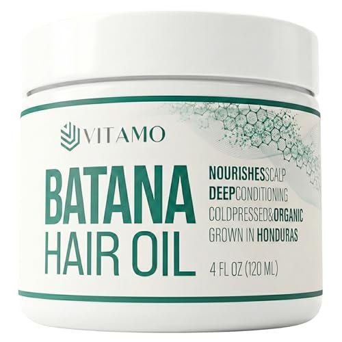 Vitamo 100% Organic Batana Natural Hair Growth Oil – Pure Elaeis Oleifera, Cold Pressed, Dr. Sebi Inspired Scalp & Hair Shine Treatment for Men and Women (4 Fl Oz) Avelisse