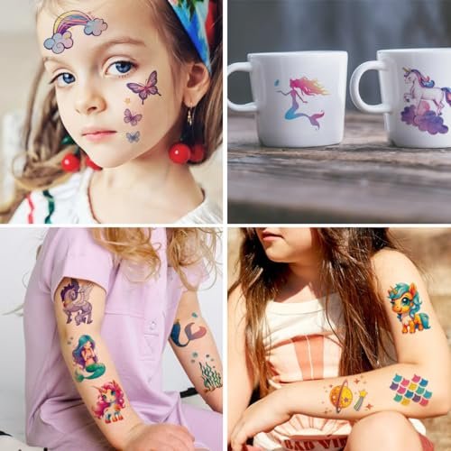 12 Sheets Glitter Temporary Tattoos for Girls - CHARLENT Birthday Party Favors & Goodie Bag Fillers - görsel 10