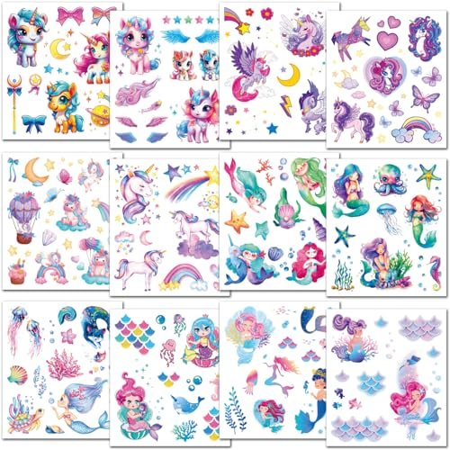 12 Sheets Glitter Temporary Tattoos for Girls - CHARLENT Birthday Party Favors & Goodie Bag Fillers - görsel 4