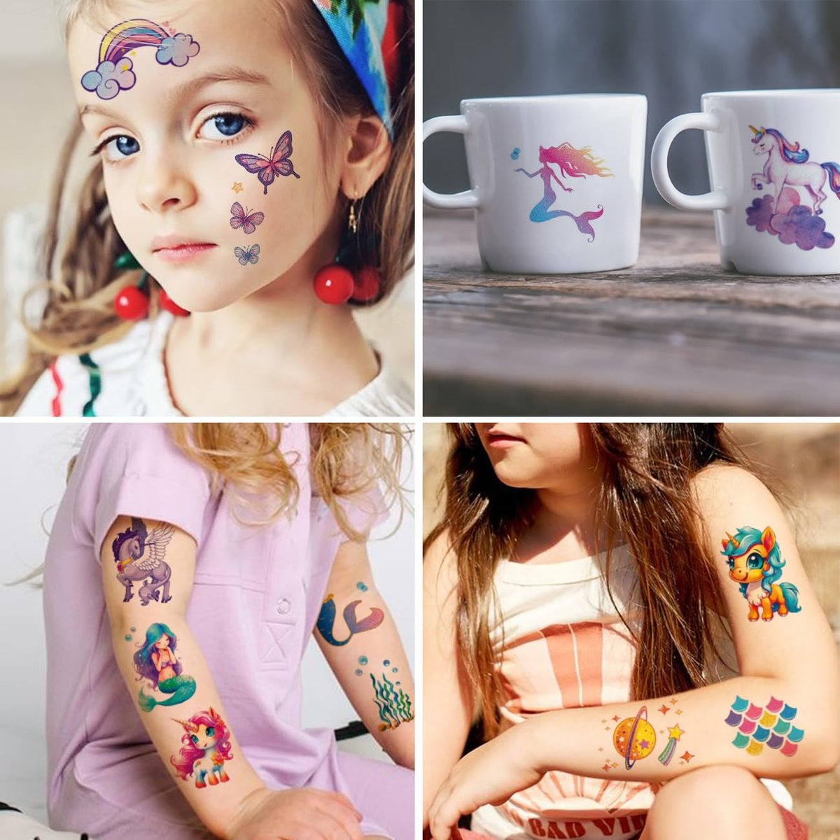 12 Sheets Glitter Temporary Tattoos for Girls - CHARLENT Birthday Party Favors & Goodie Bag Fillers - görsel 9