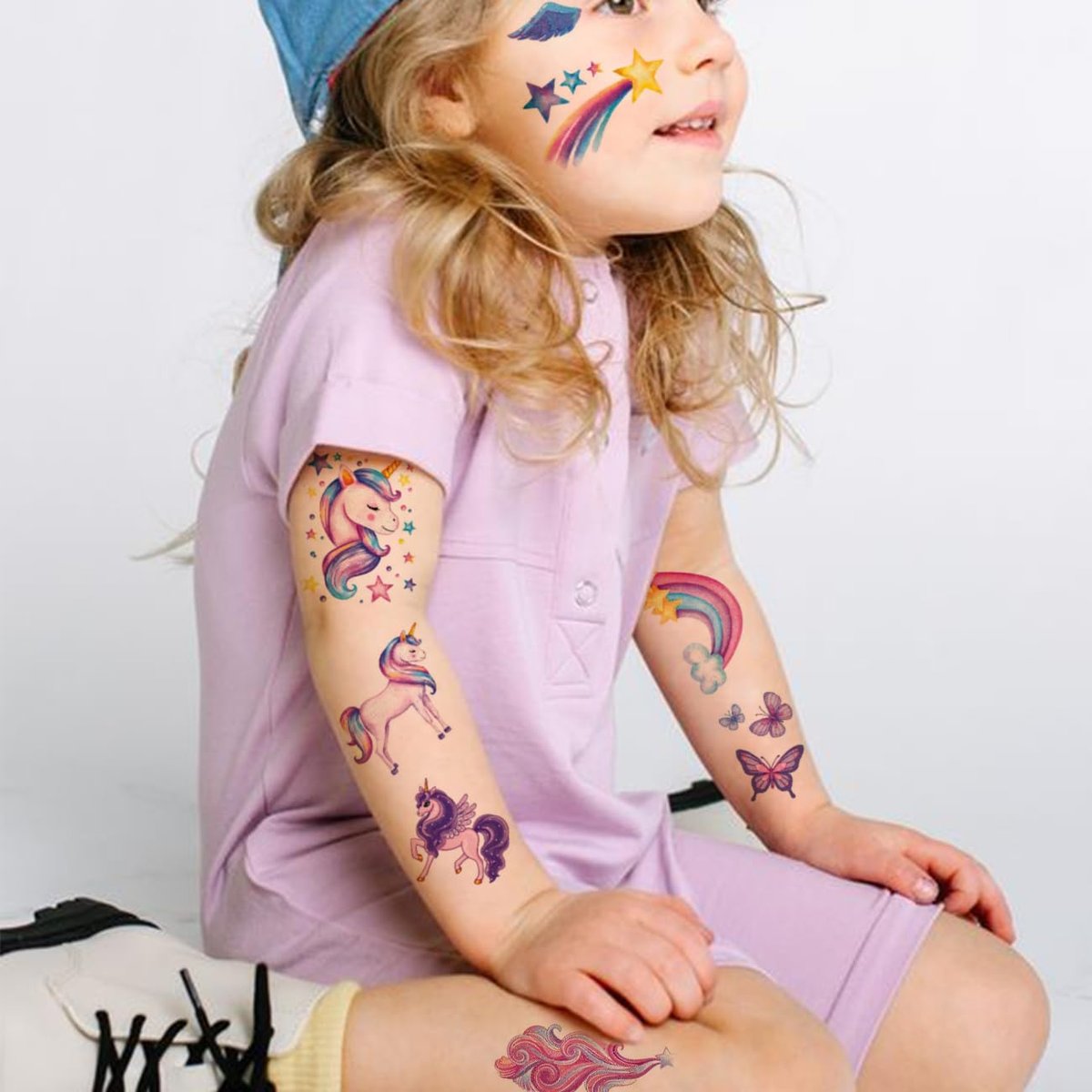 12 Sheets Glitter Temporary Tattoos for Girls - CHARLENT Birthday Party Favors & Goodie Bag Fillers - görsel 5